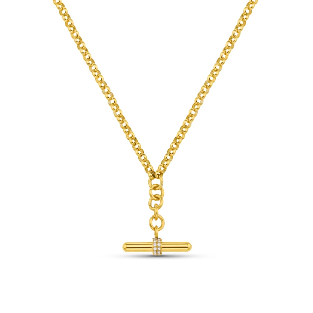 Short Necklace LUXE Pavé T-Bar Drop Necklace Orelia Jewellery