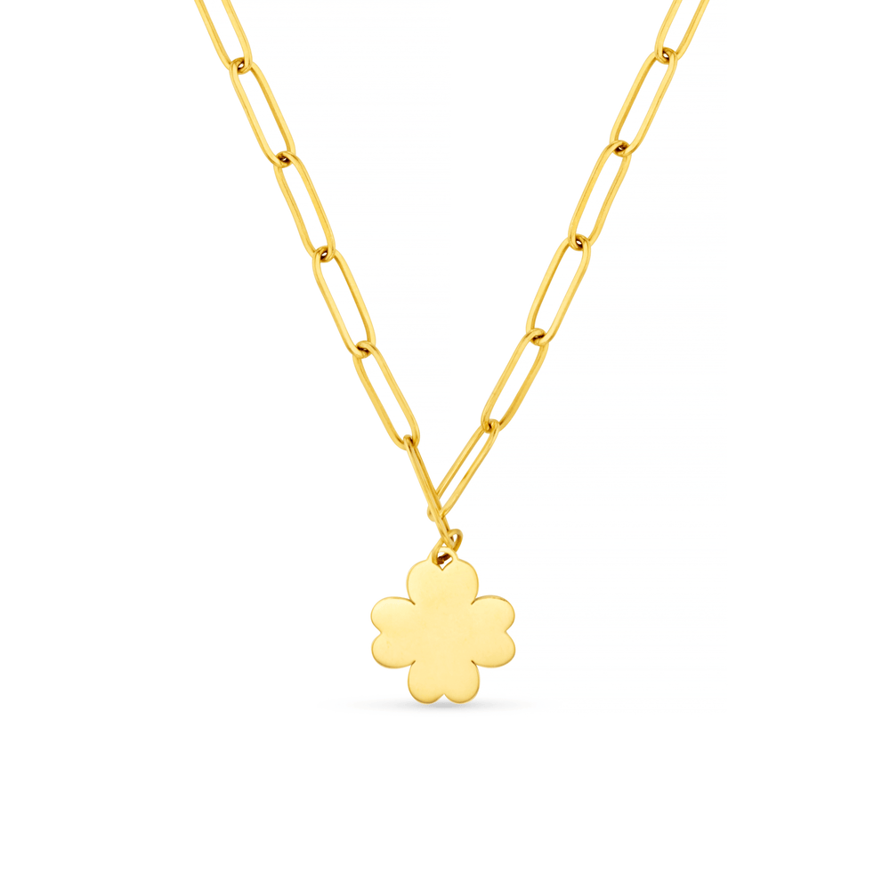 Short Necklace LUXE Polished Clover Necklace Orelia Jewellery