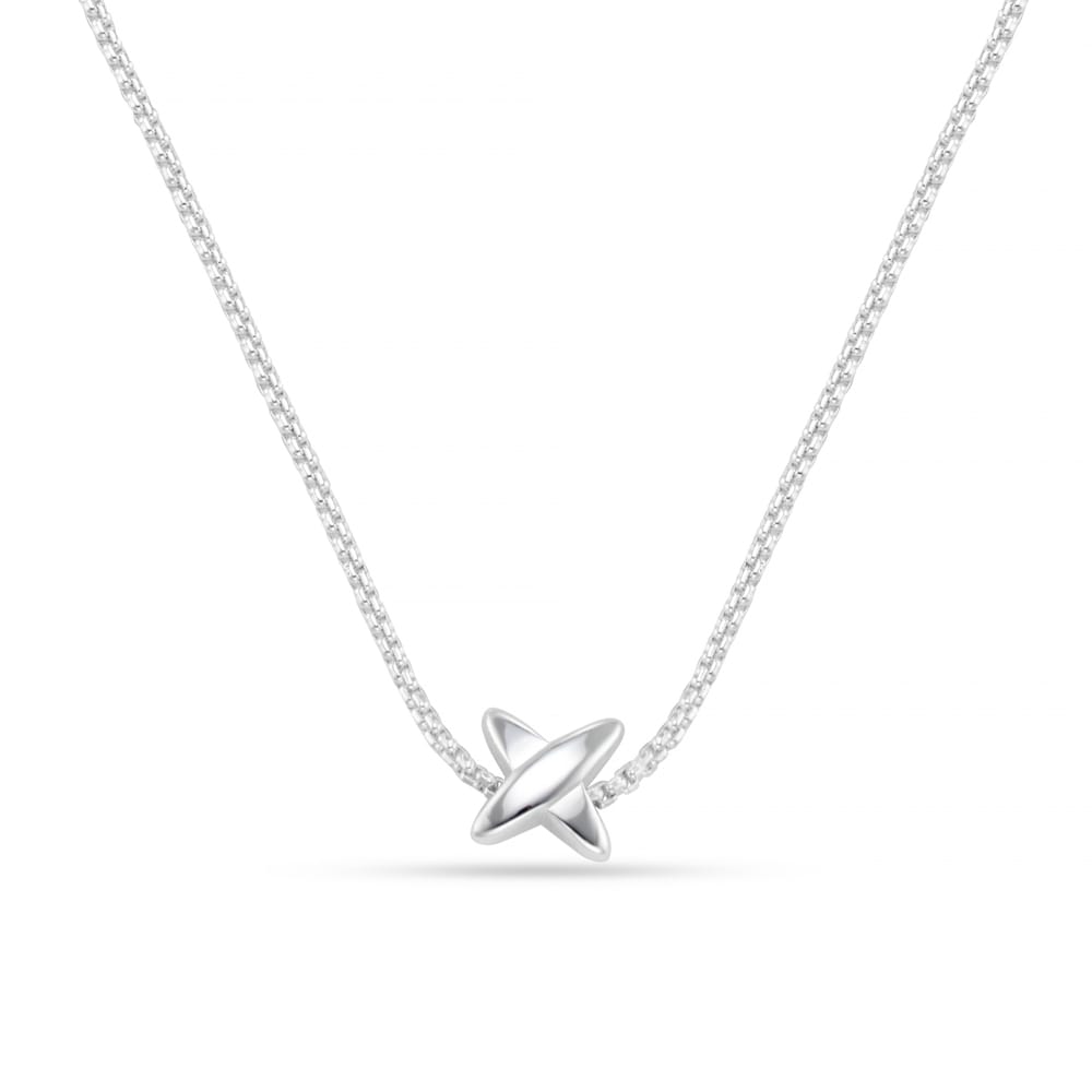 Short Necklace LUXE Polished Cross Chain Necklace - Silver Orelia Jewellery
