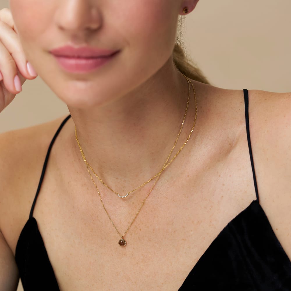 Short Necklace LUXE Smokey Quartz Necklace Orelia Jewellery