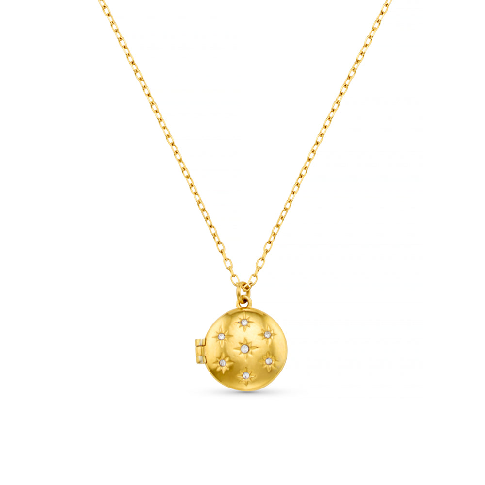 Short Necklace LUXE Starburst Locket Necklace Orelia Jewellery