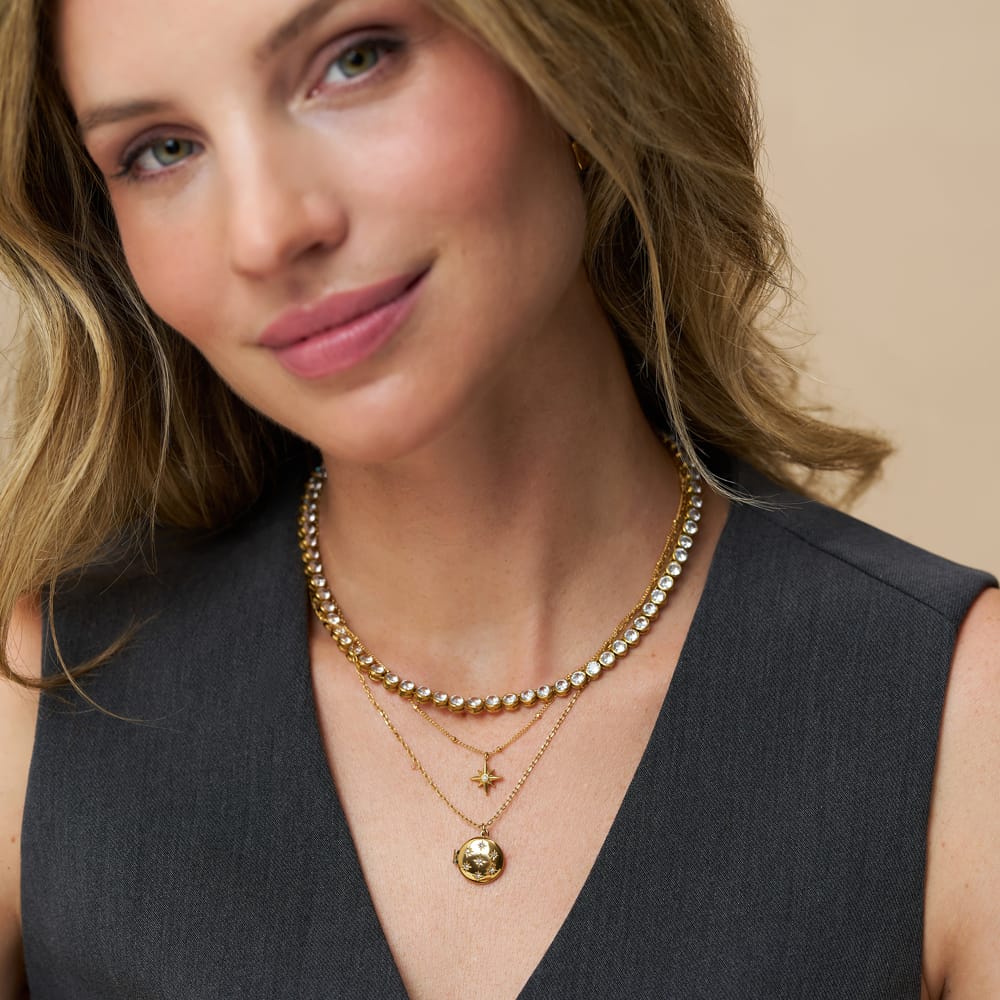 Short Necklace LUXE Starburst & Satellite Chain Necklace Orelia Jewellery