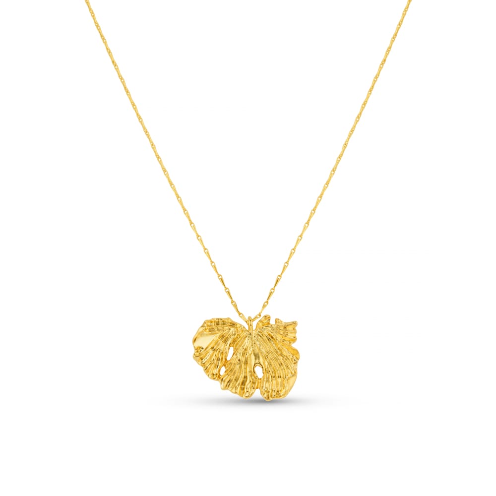 Short Necklace Molten Leaf Pendant Necklace Orelia Jewellery