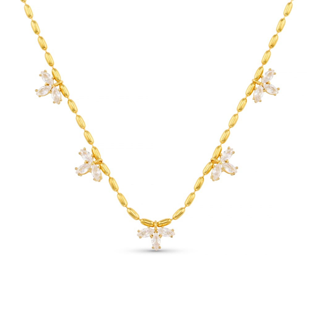 Short Necklace Multi Crystal Navette Necklace Orelia Jewellery