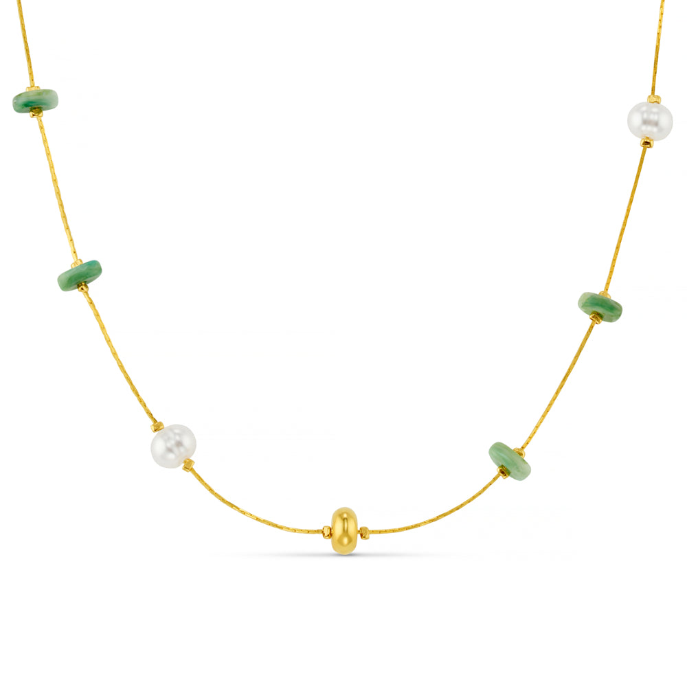 Short Necklace ONE Mixed Bead & Pearl Fine Necklace Orelia Jewellery