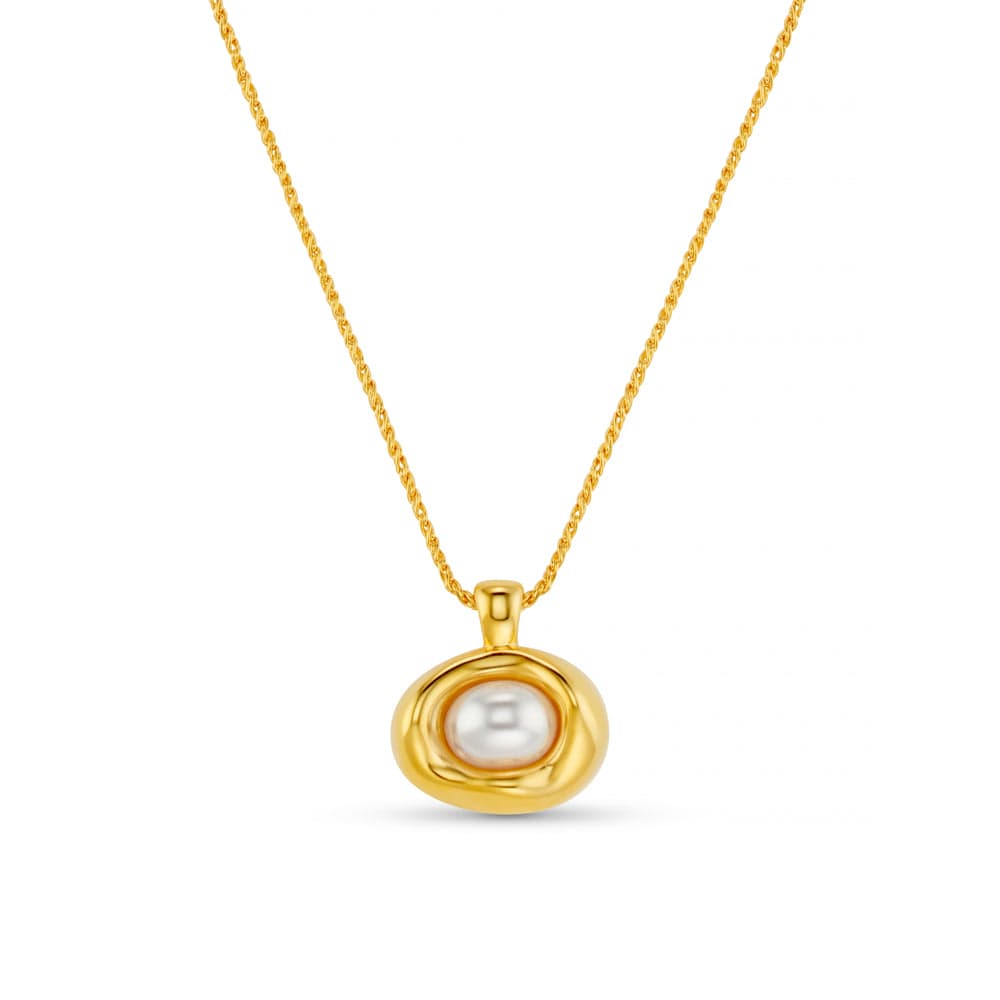 Short Necklace ONE Statement Molten Pearl Necklace Orelia Jewellery
