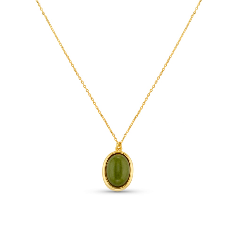 Short Necklace Semi-Precious Green Jade Necklace Orelia Jewellery