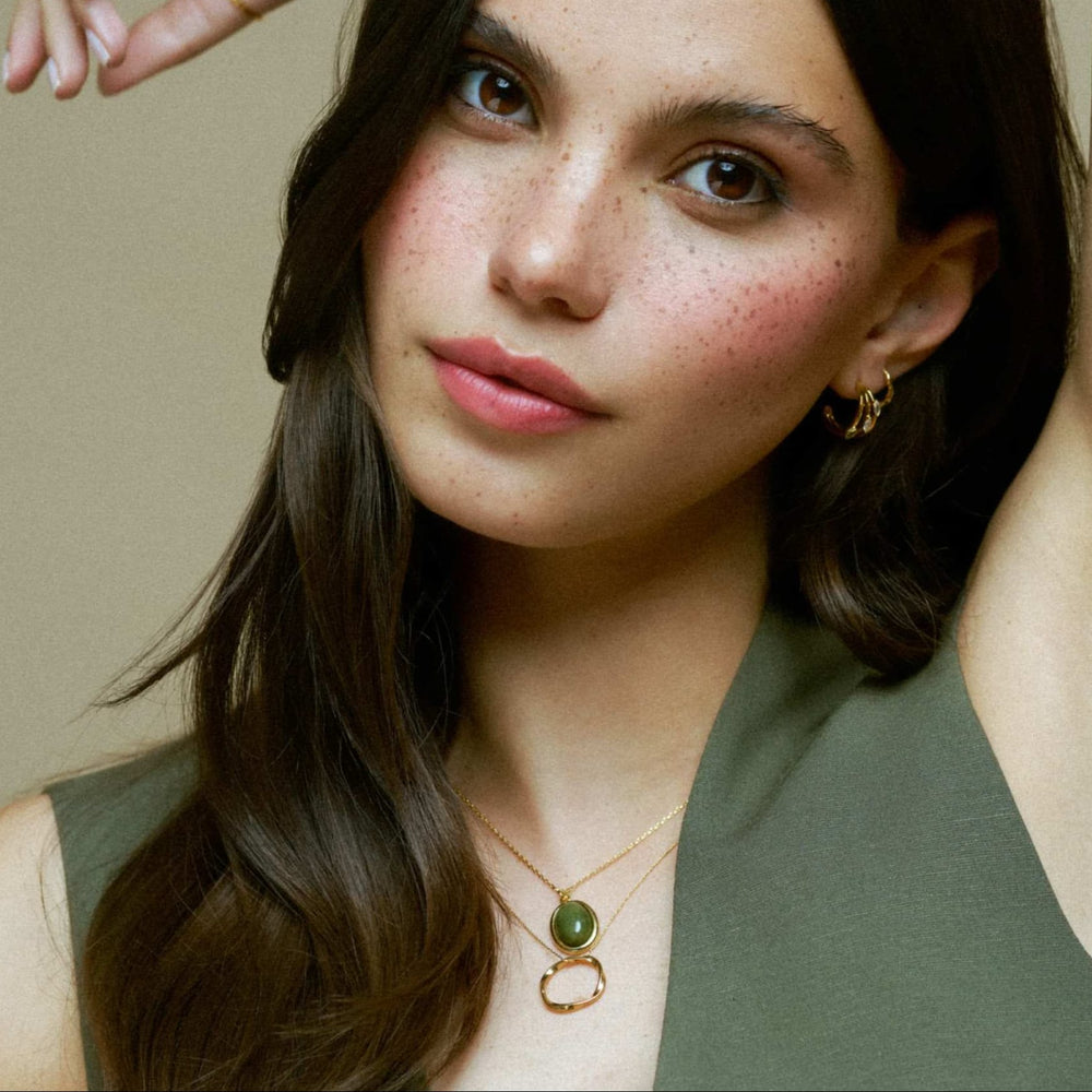 Short Necklace Semi-Precious Green Jade Necklace Orelia Jewellery
