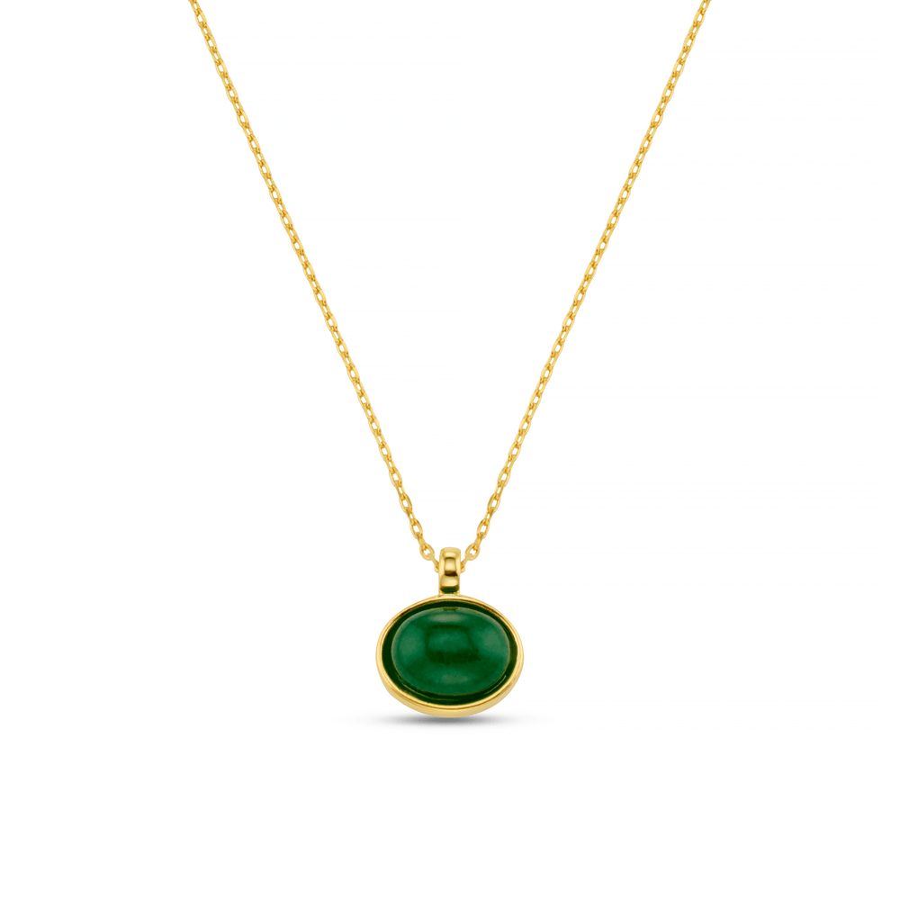 Short Necklace Semi-Precious Green Pendant Necklace Orelia Jewellery