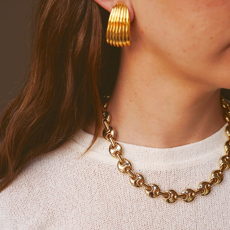 Short Necklace Vintage Chunky Mariner Chain Necklace Orelia Jewellery