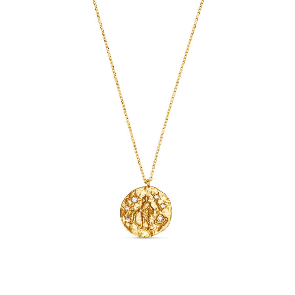 Short Necklaces Aquarius Zodiac Necklace Orelia Jewellery