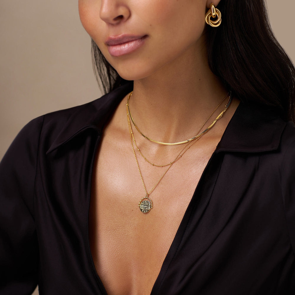 Short Necklaces Coin Spinner Necklace - Gold Orelia Jewellery
