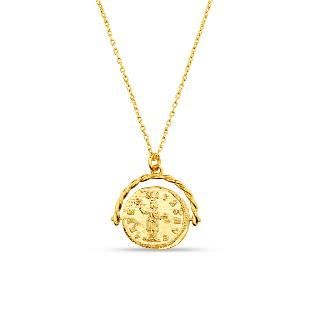 Short Necklaces Coin Spinner Necklace - Gold Orelia Jewellery