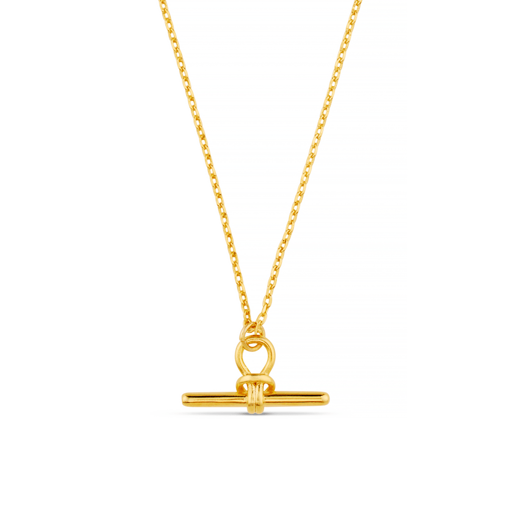 Dainty T Bar Knot Necklace