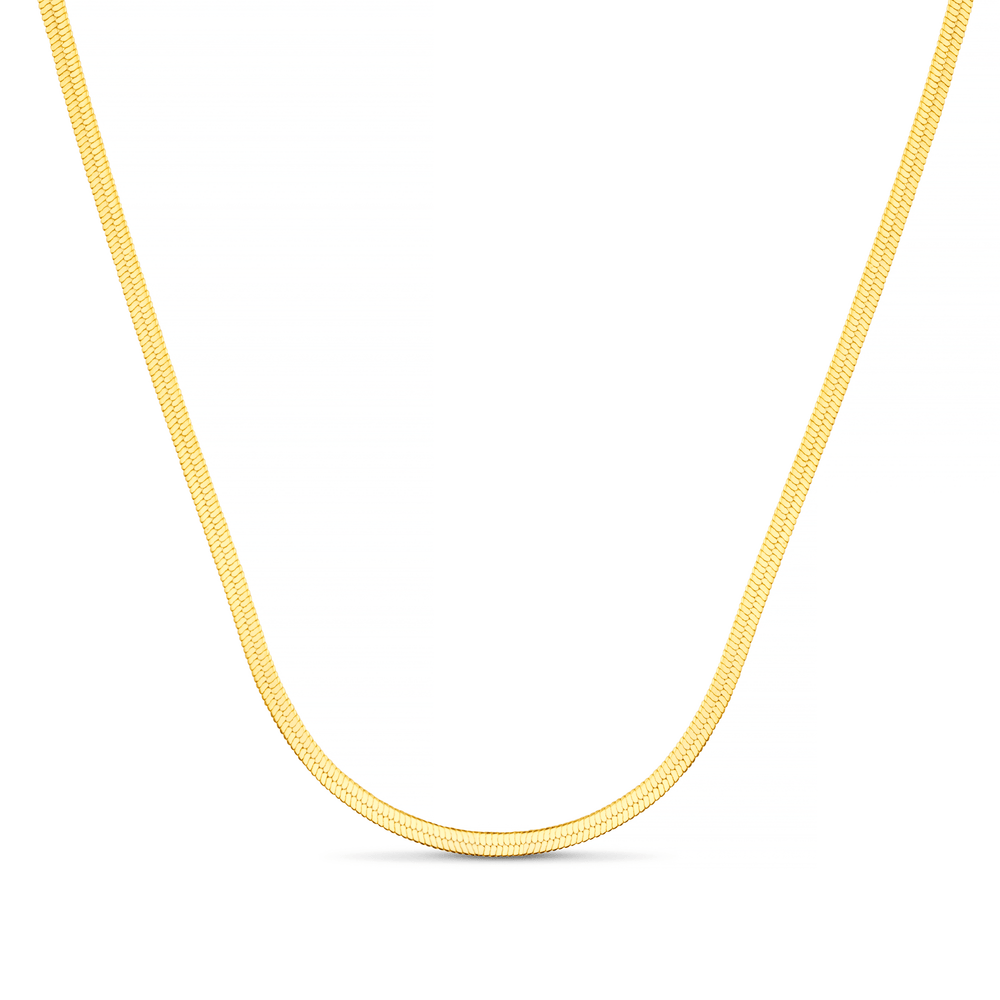 Short Necklaces Flat Snake Chain Necklace - Gold Orelia Jewellery
