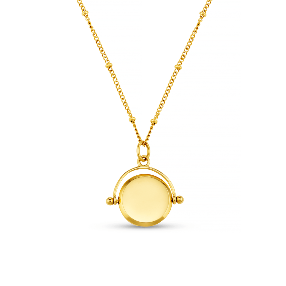 Short Necklaces LUXE Faceted Disc Spinner Necklace - Gold Orelia Jewellery