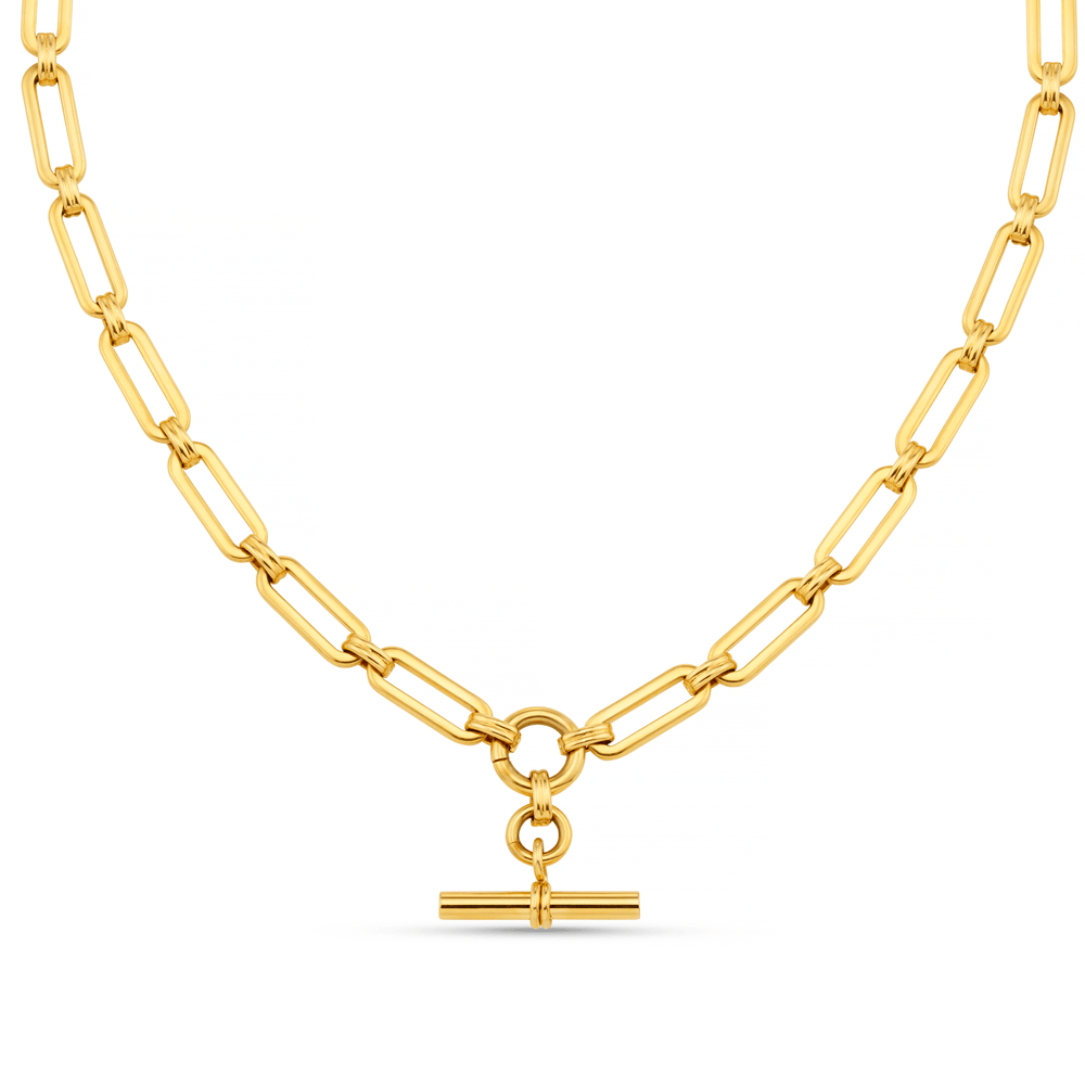 Short Necklaces LUXE Linear Link T-Bar Necklace - Gold Orelia Jewellery