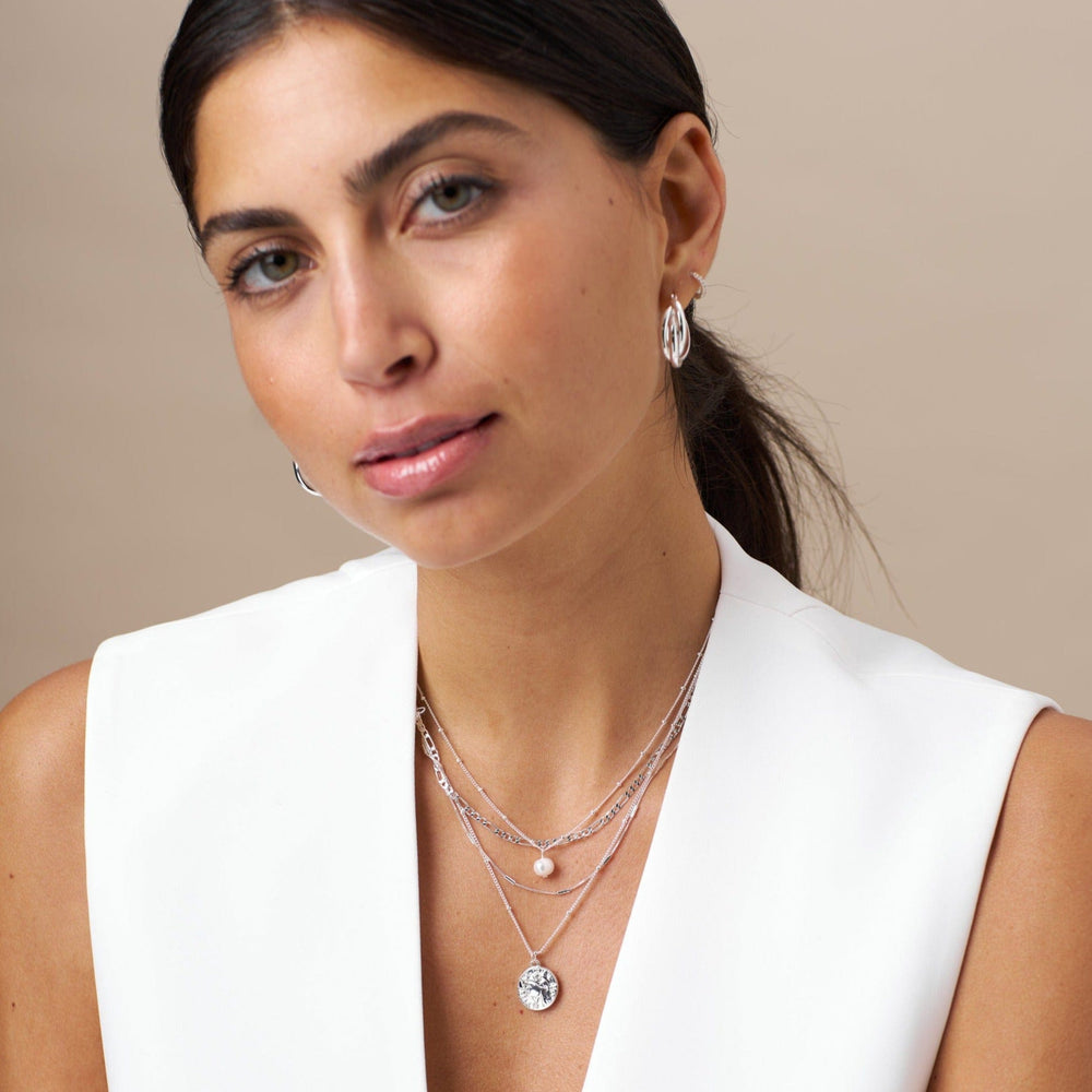 Short Necklaces Pearl Satellite Necklace - Silver Orelia Jewellery