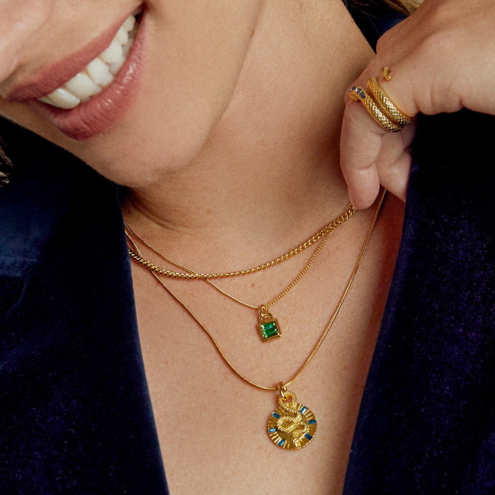 Short Necklaces Serpent Medallion Necklace Orelia Jewellery