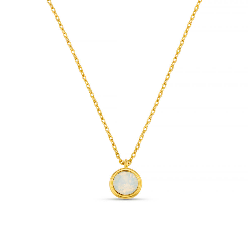 Short Necklaces White Opal Necklace Made With Swarovski® Crystals - Gold Orelia Jewellery