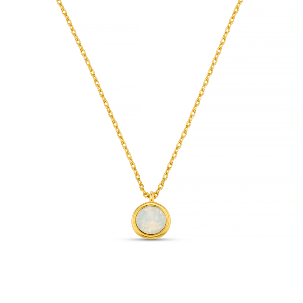 Opal Necklace Made Swarovski® Crystals Gold