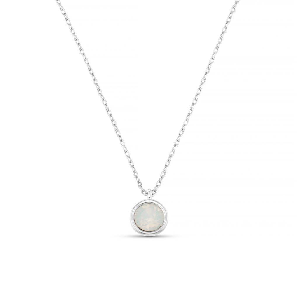 Opal Necklace Made Swarovski® Crystals Silver