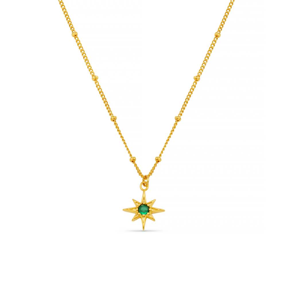 Short Neckwear Emerald Star Charm Necklace Orelia Jewellery