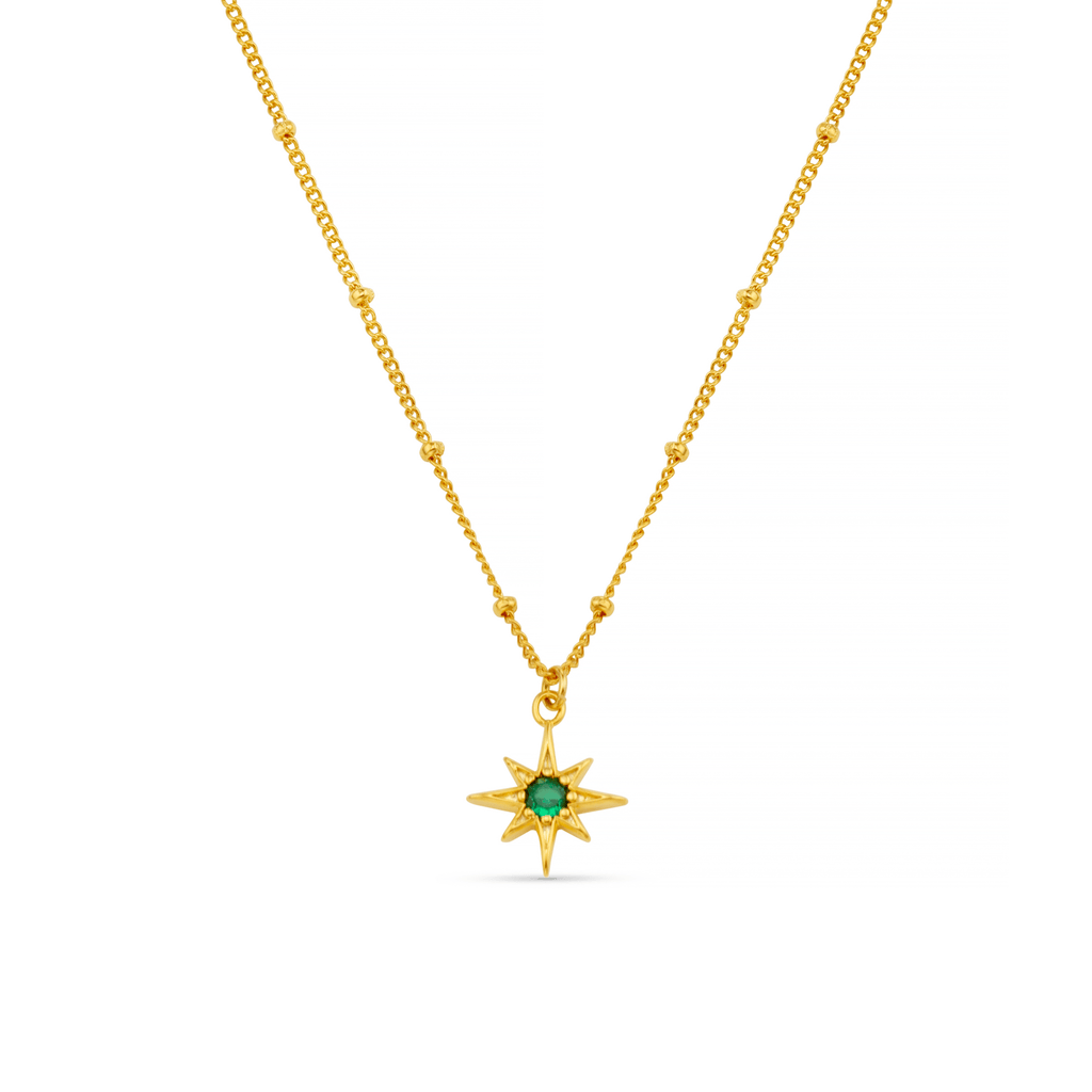 Emerald Star Charm Necklace