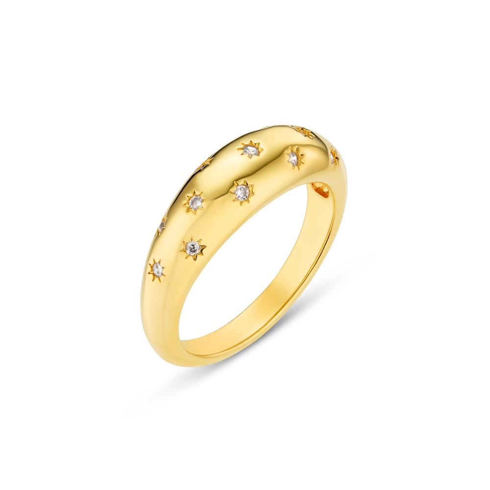 Single Band Ring Crystal Starburst Domed Ring Orelia Jewellery