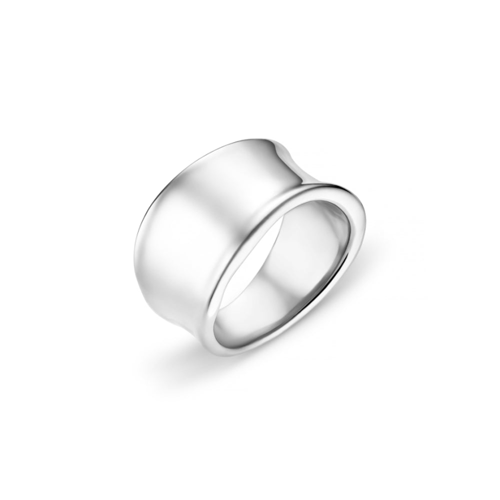 Single Band Ring LUXE Statement Molten Ring Silver Orelia Jewellery