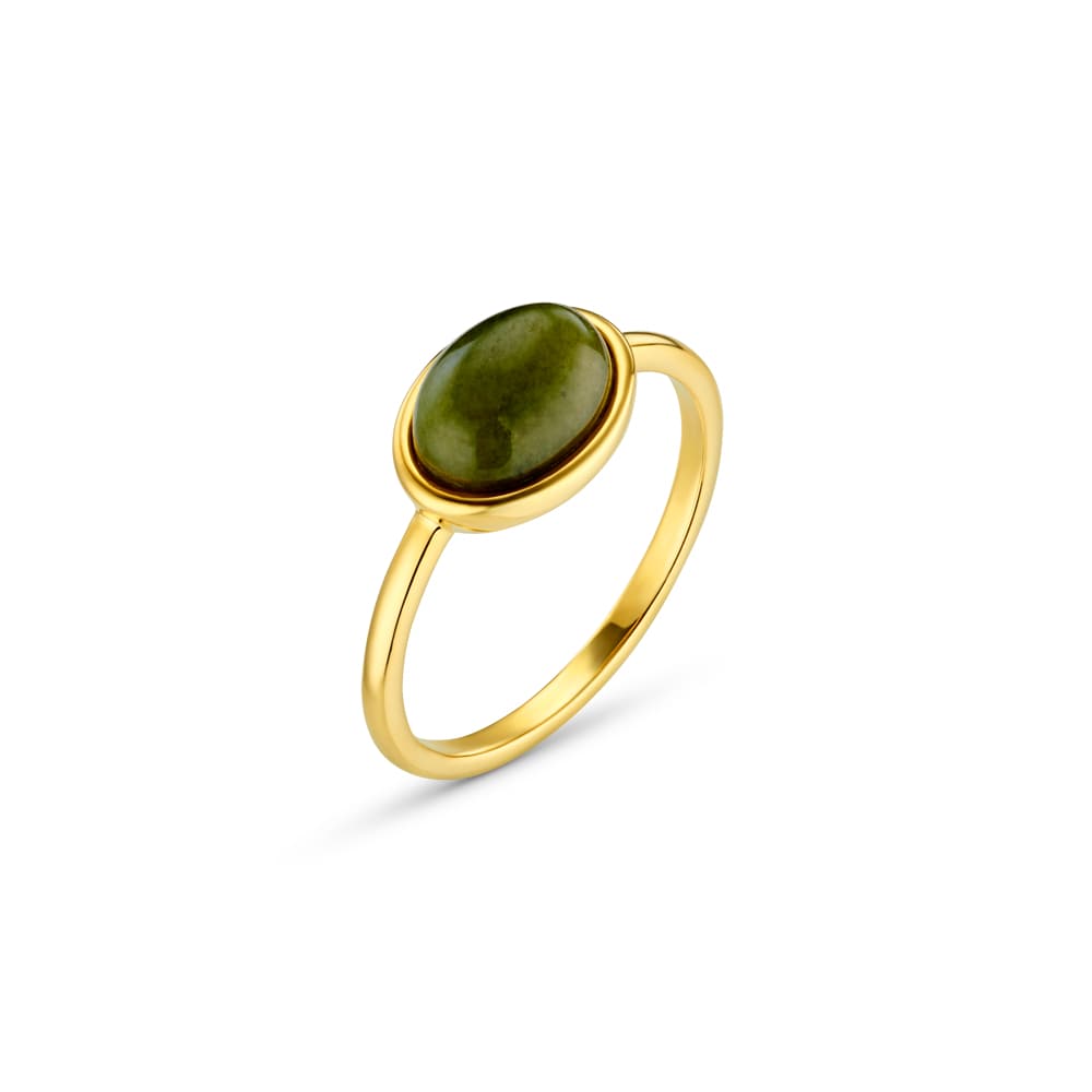 Single Band Ring Semi-Precious Green Jade Ring Orelia Jewellery