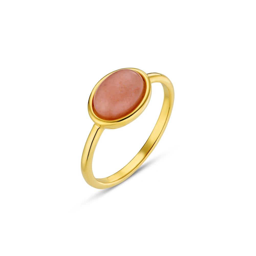 Single Band Ring Semi-Precious Pink Jade Ring Orelia Jewellery