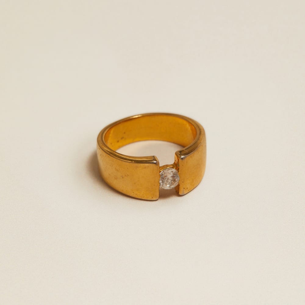 Single Band Ring Vintage Chunky Crystal Ring Orelia Jewellery