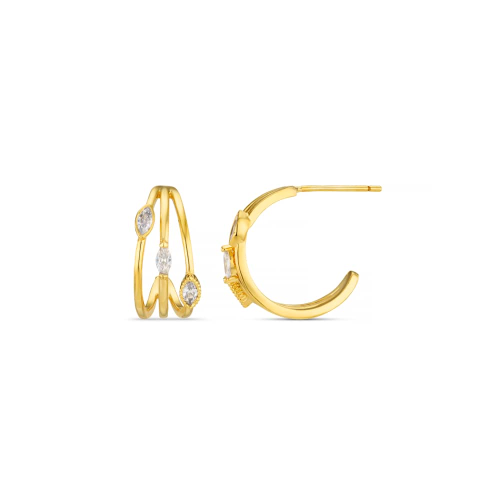 Small Hoop Crystal Triple Illusion Hoop Earrings Orelia Jewellery