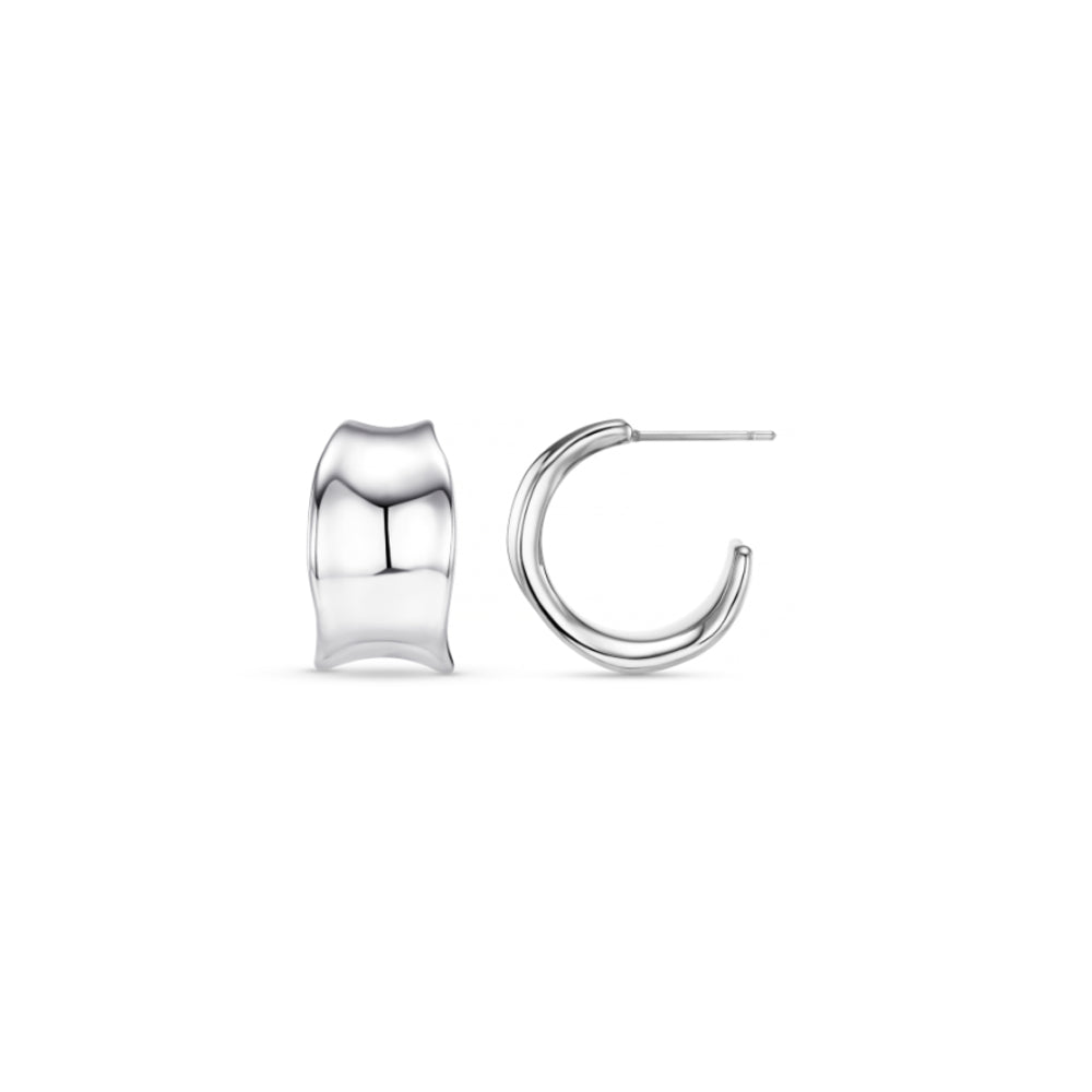 Small Hoop Default LUXE Chunky Molten Hoop Earrings Silver Orelia Jewellery