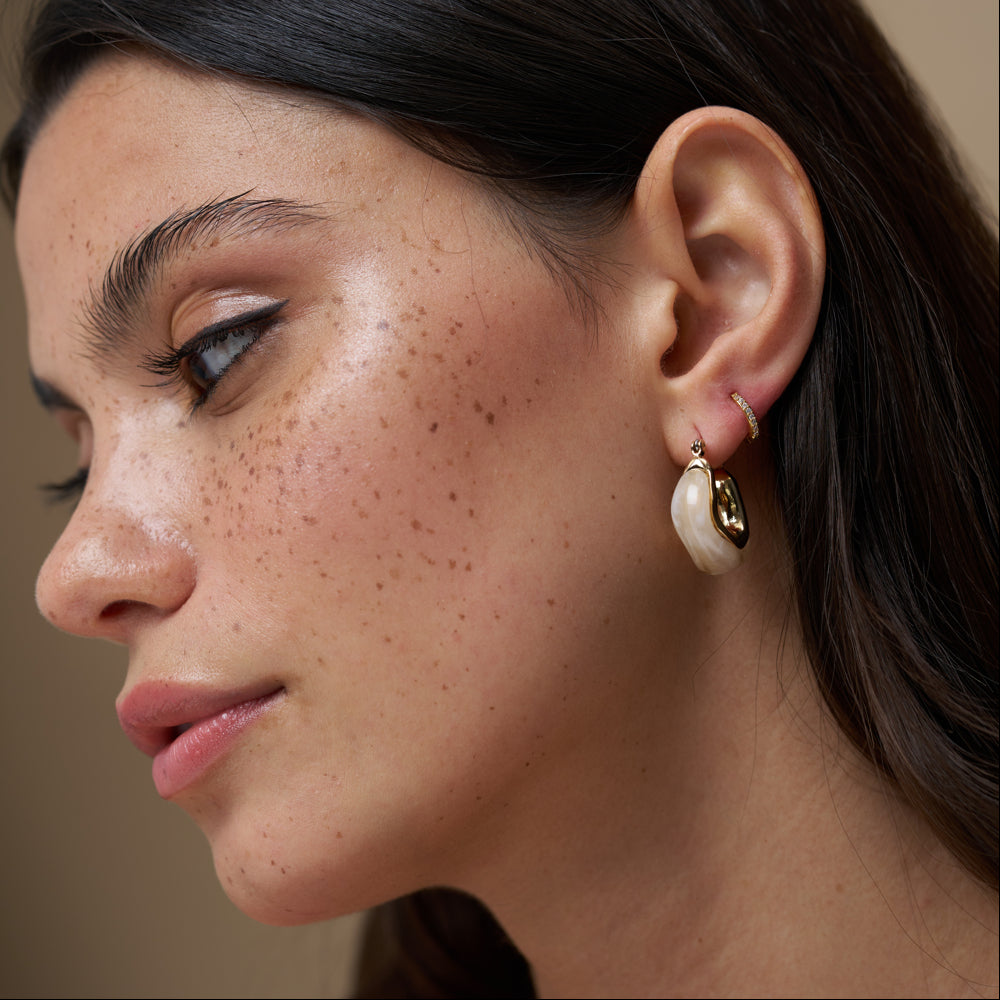 Small Hoop Default Marble Resin Hoop Earrings Orelia Jewellery