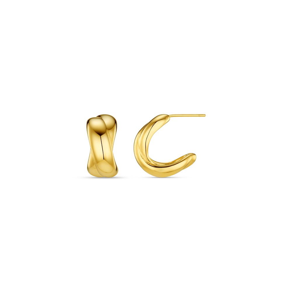 Small Hoop LUXE Polished Crossover Hoop Earrings Orelia Jewellery