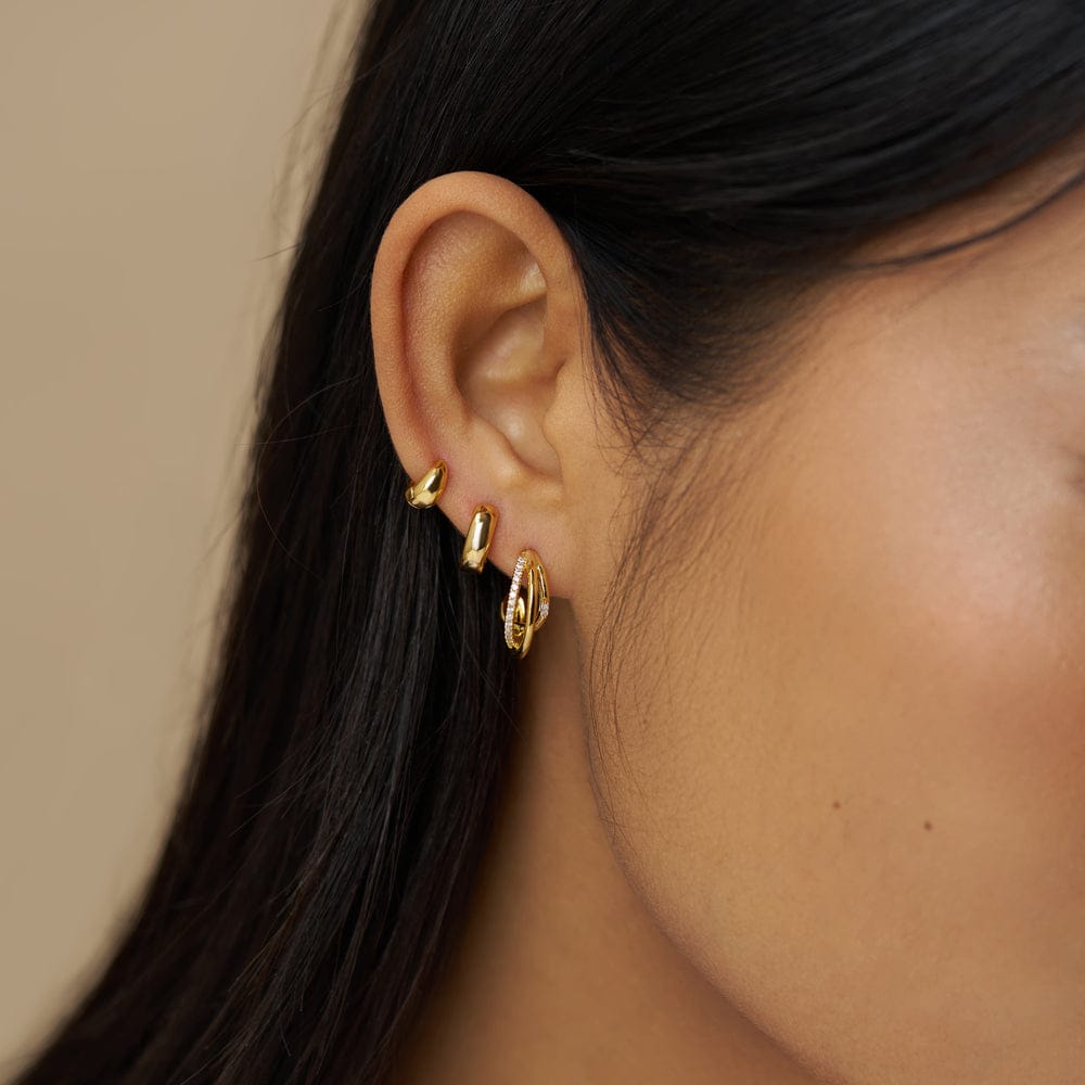 Small Hoop ONE Mixed Pavé Triple Illusion Hoop Earrings Orelia Jewellery