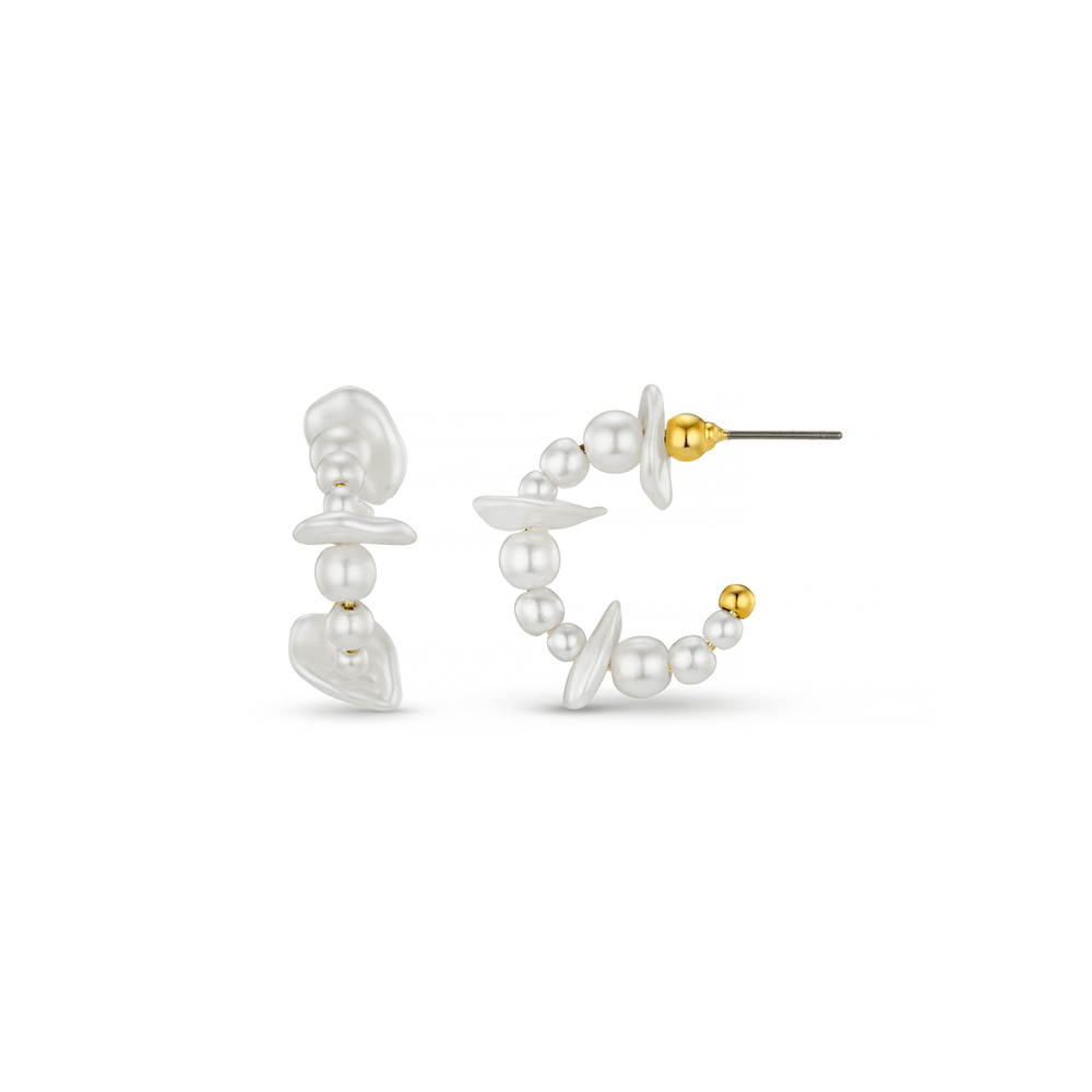 Small Hoop Pearl Chip Hoop Earrings Orelia Jewellery