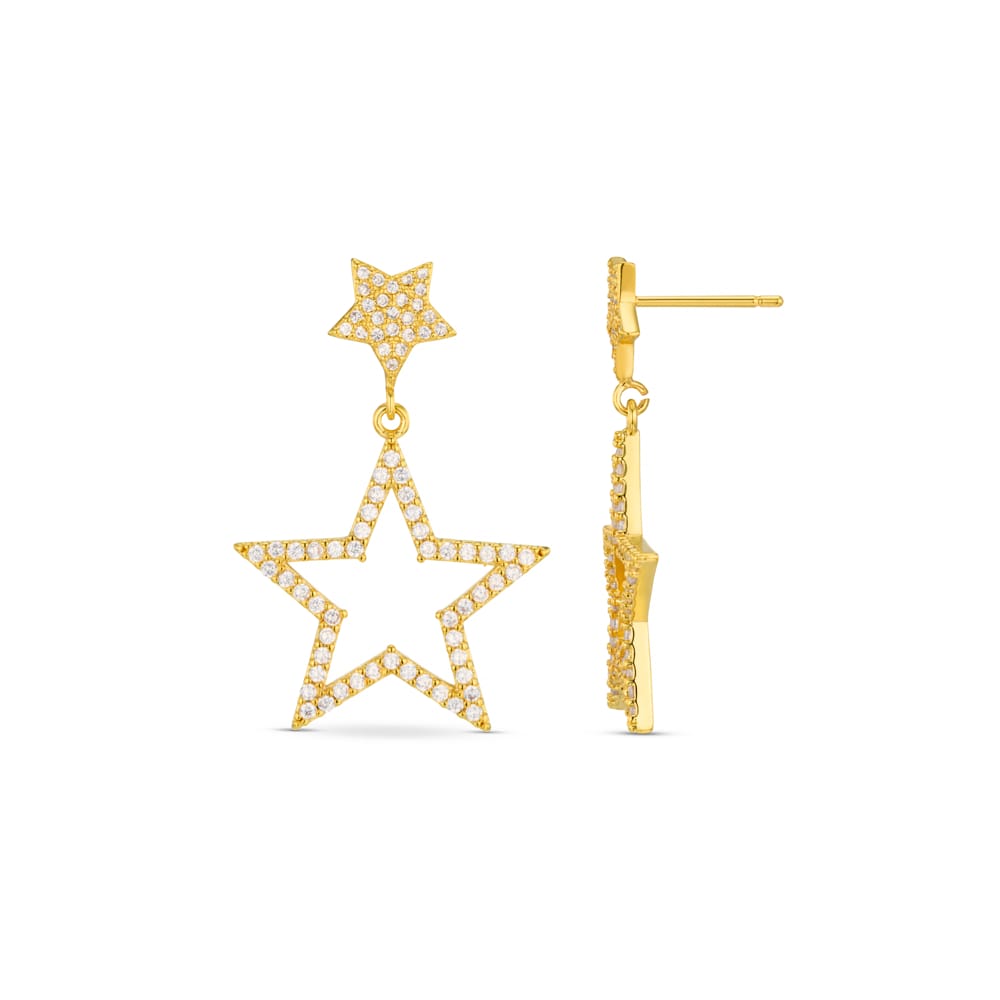 Statement Earring Crystal Cut-Out Star Drop Earrings Orelia Jewellery