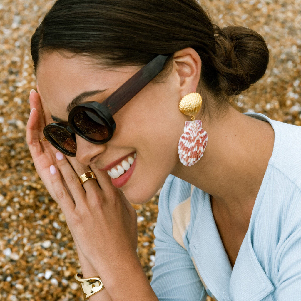 Statement Calico Shell Earrings