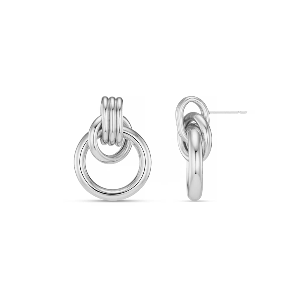 Statement Earring Default Linear Interlocking Earrings - Silver Orelia Jewellery