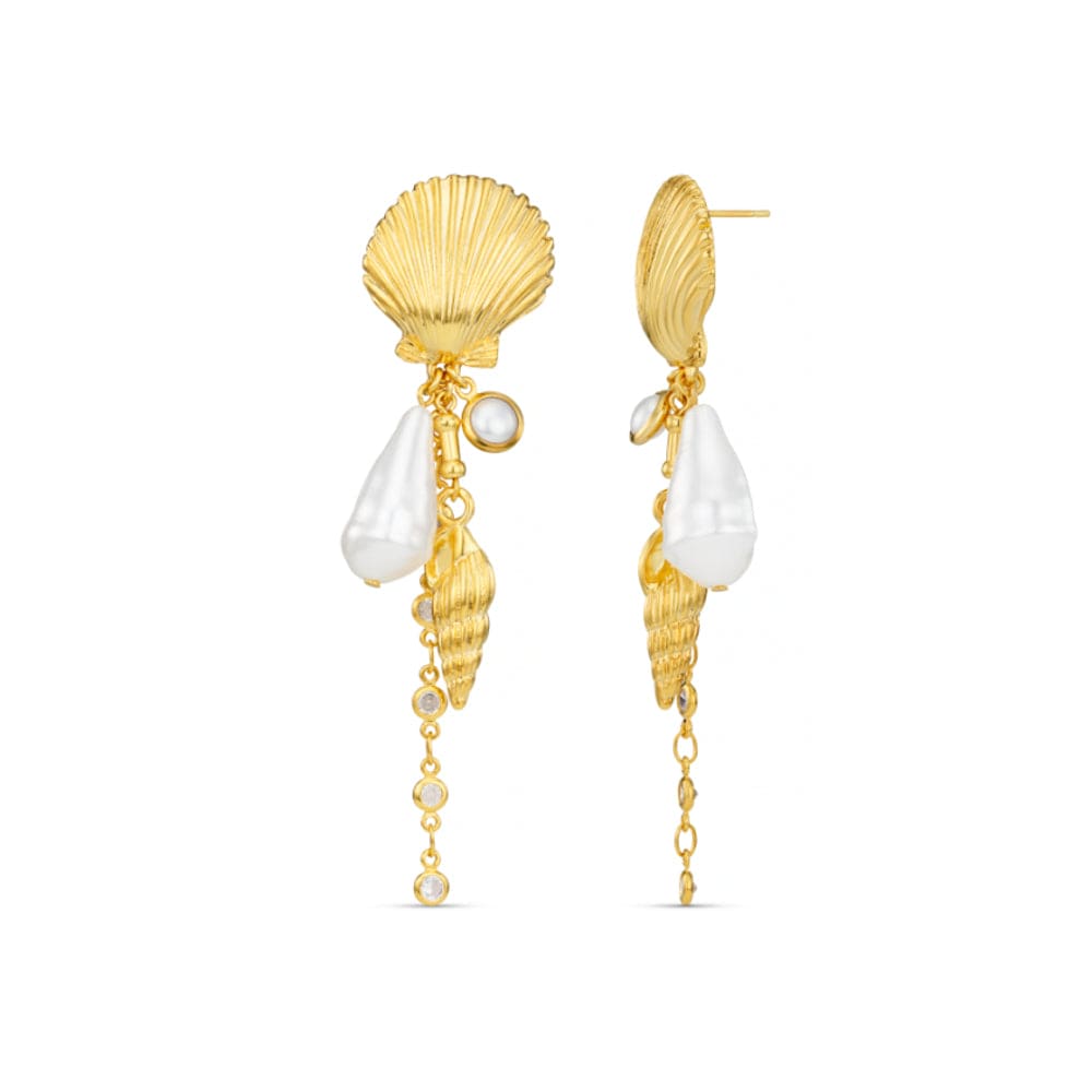 Statement Earring Default Statement Mixed Shell & Pearl Statement Drop Earrings Orelia Jewellery