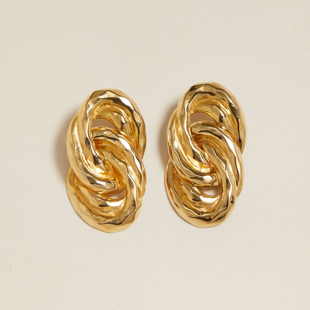 Statement Earring Default Vintage Hammered Interlocking Earrings Orelia Jewellery