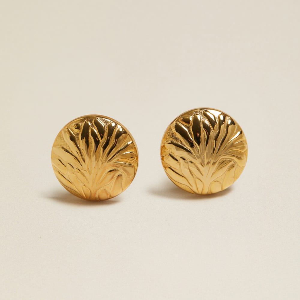Statement Earring Default Vintage Oversized Floral Embossed Clip-On Earrings Orelia Jewellery