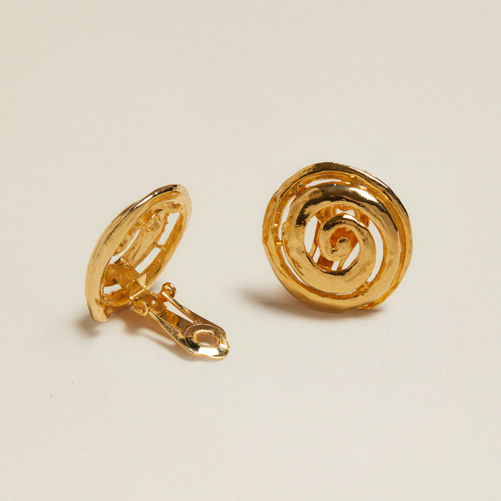 Statement Earring Default Vintage Spiral Stud Clip-On Earrings Orelia Jewellery
