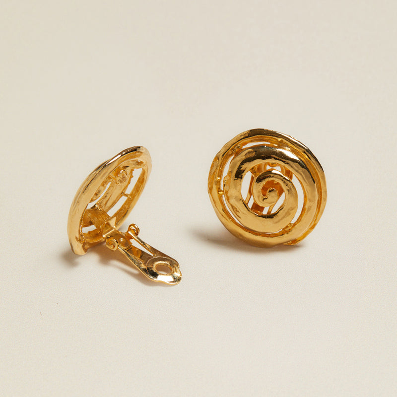 Statement Earring Default Vintage Spiral Stud Clip-On Earrings Orelia Jewellery