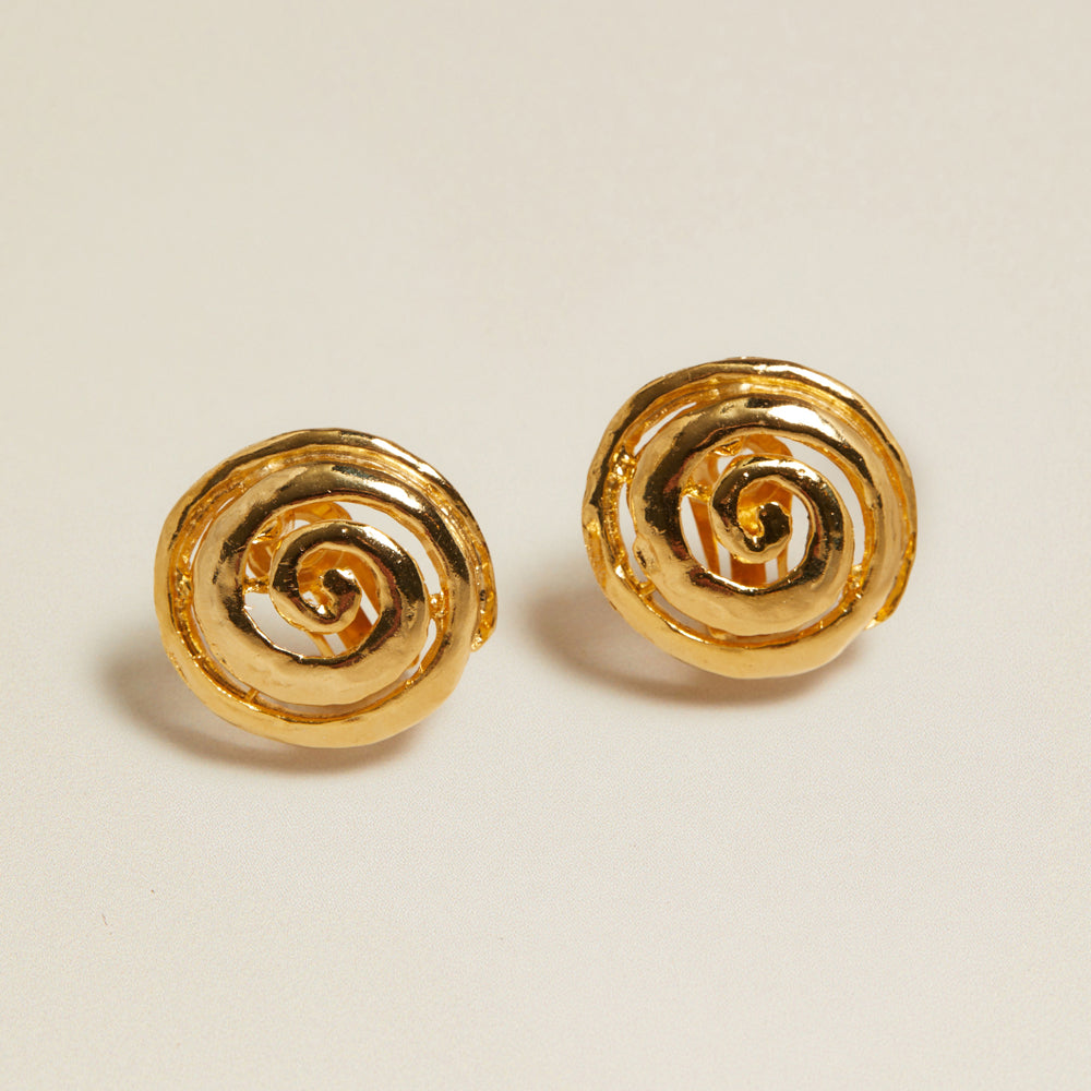 Statement Earring Default Vintage Spiral Stud Clip-On Earrings Orelia Jewellery
