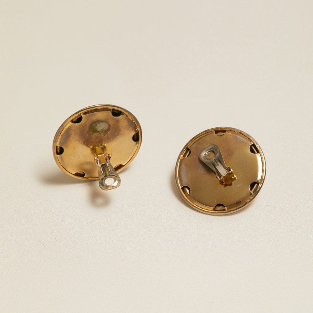 Statement Earring Default Vintage Statement Floral Engraved Clip-On Earrings Orelia Jewellery