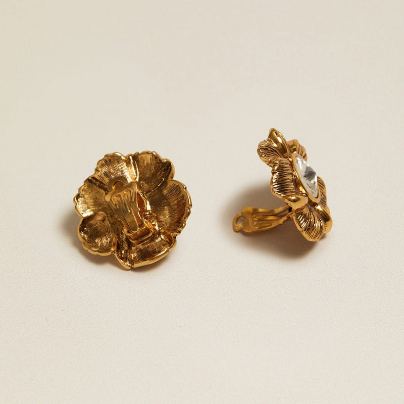 Statement Earring Default Vintage Statement Flower Crystal Clip-On Earrings Orelia Jewellery